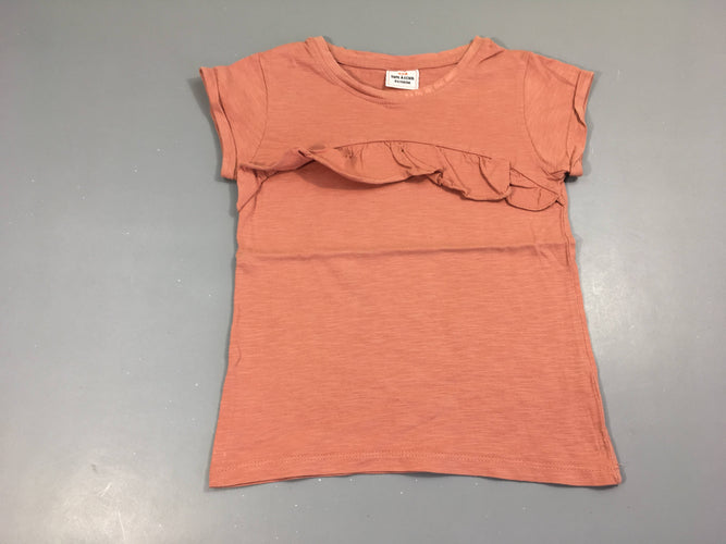 T-shirt m.c rose flammé froufrous, moins cher chez Petit Kiwi