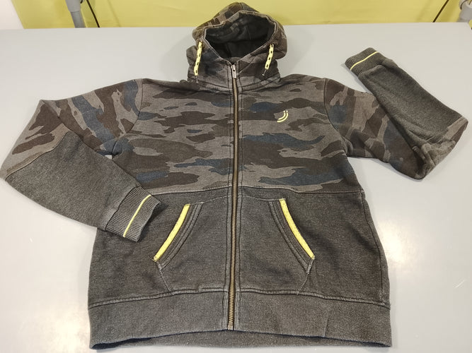 Gilet zippé à capuche camouflage noir/gris / bleu, moins cher chez Petit Kiwi