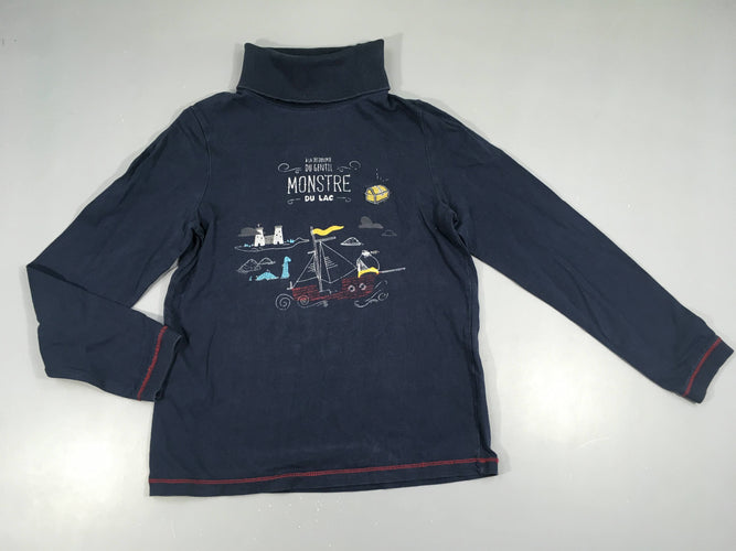 T-shirt m.l col roulé bleu foncé Monstre, moins cher chez Petit Kiwi