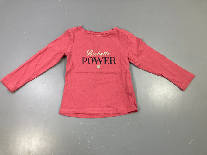 T-shirt m.l rose "Bichette Power", moins cher chez Petit Kiwi