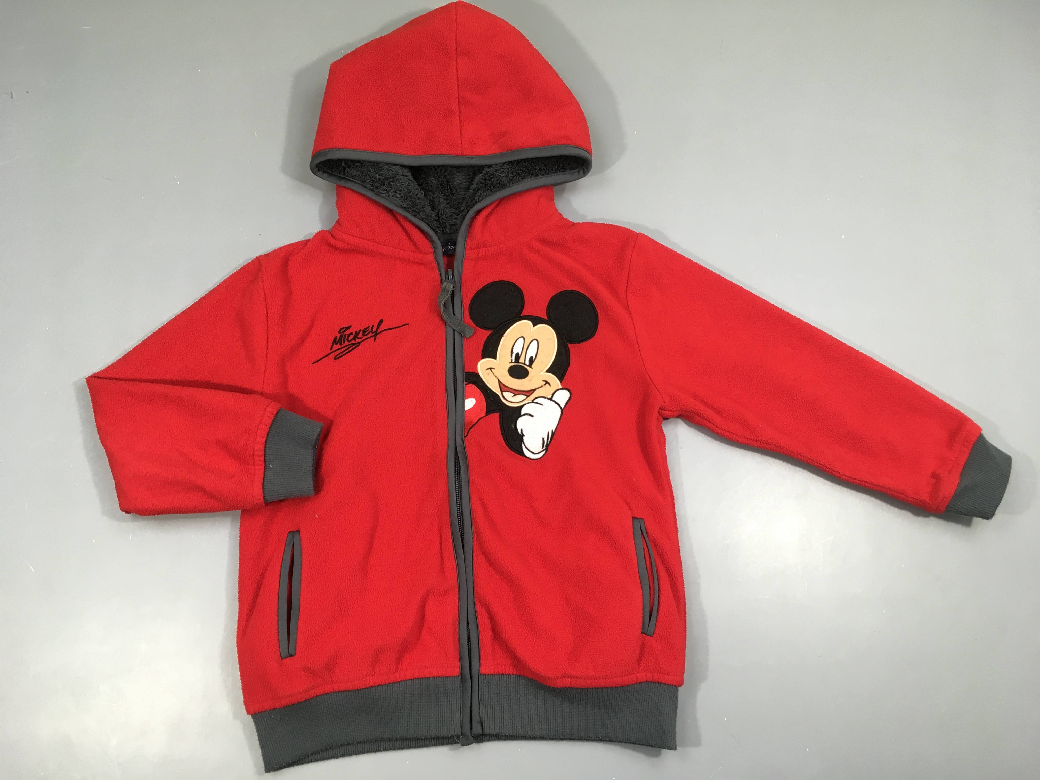 Polar à capuche zippé rouge Mickey
