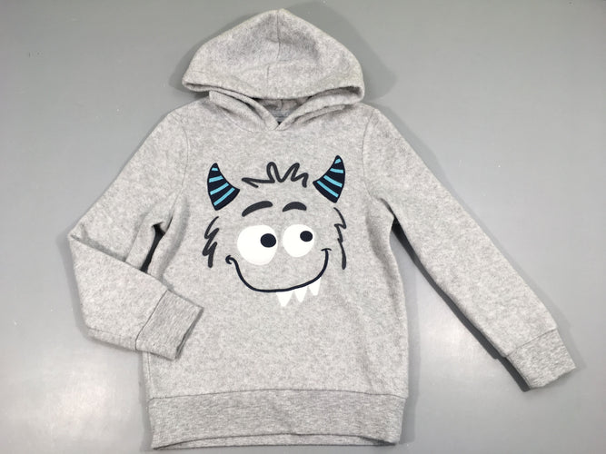 Polar à capuche gris monstre, moins cher chez Petit Kiwi