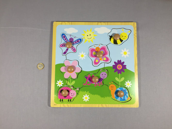 Puzzle en bois - les petites bêtes du jardin, moins cher chez Petit Kiwi