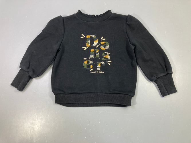 Sweat noir "Danser sous la pluie", moins cher chez Petit Kiwi
