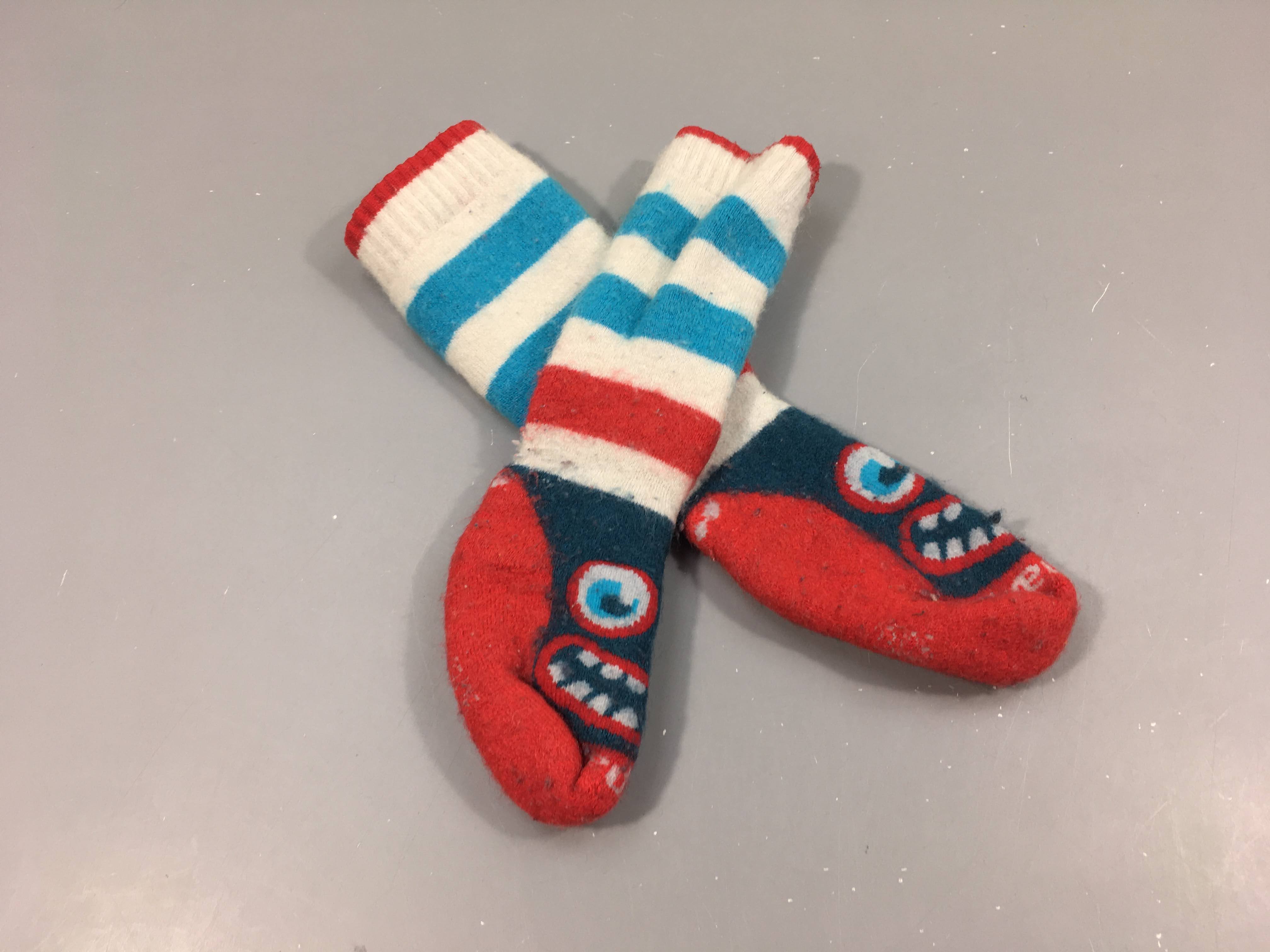 Chaussettes de ski blanche rayé rouge bleu laine? Wed'ze, 23-25