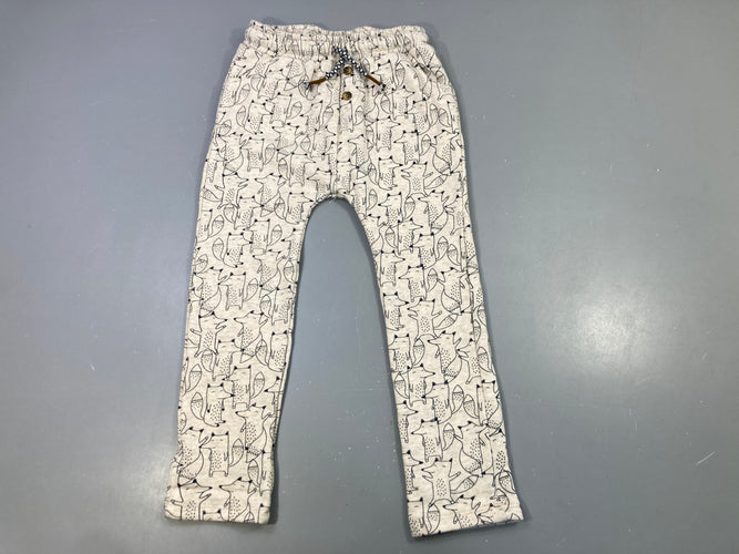 Pantalon jogging renard beige, taille élastique, moins cher chez Petit Kiwi