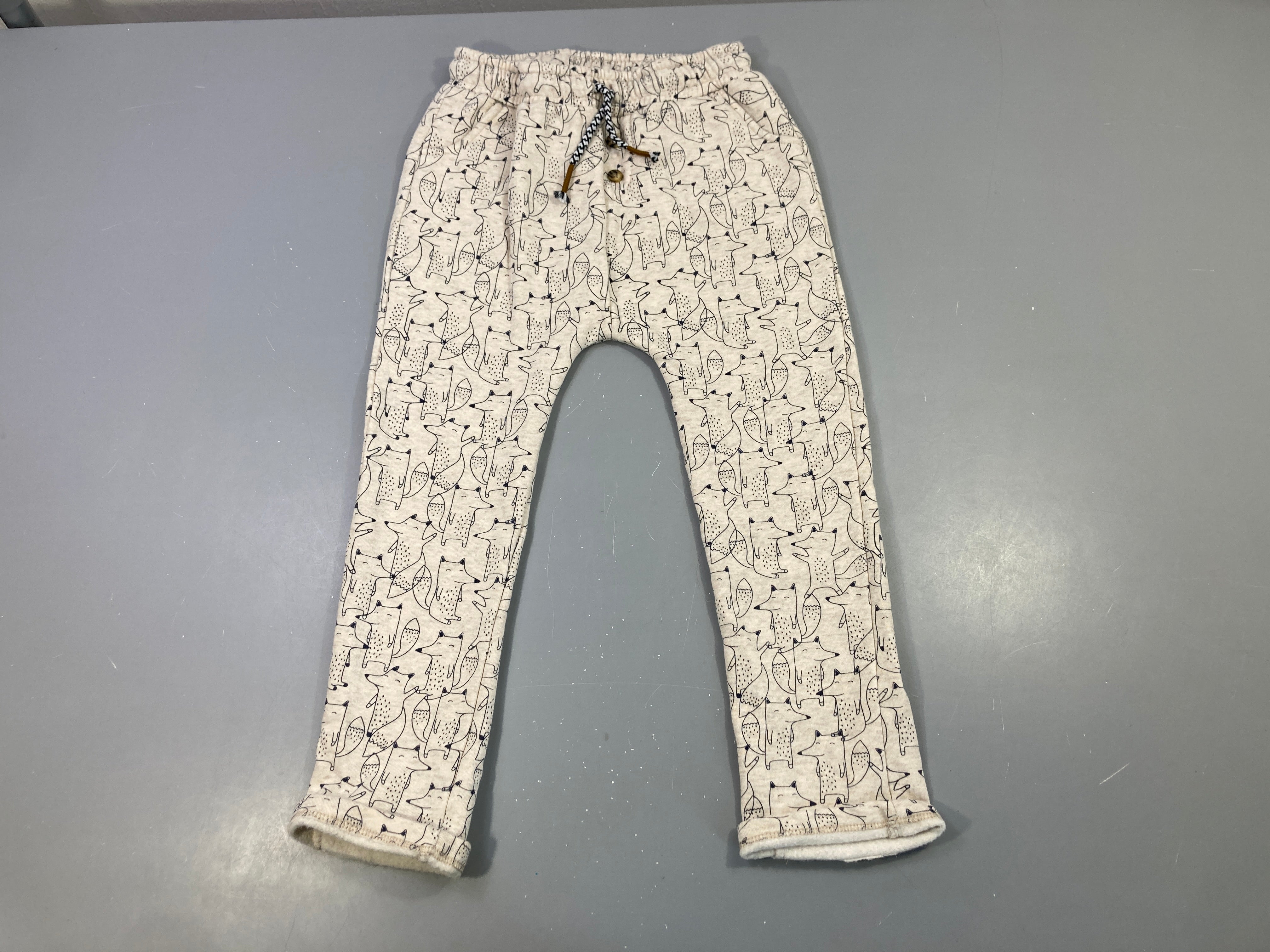Pantalon jogging renard beige, taille élastique