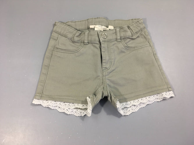 Short toile gris broderies, moins cher chez Petit Kiwi