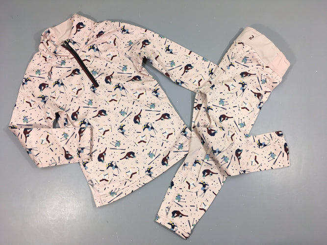 Haut et bas thermique rose skieurs, Wed'ze, moins cher chez Petit Kiwi