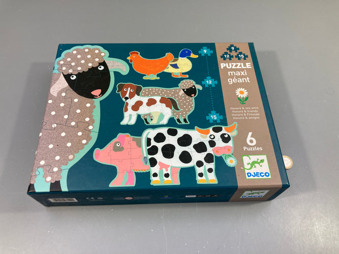Puzzle maxi géant Honoré et ses amis, 6 puzzles, +3a, moins cher chez Petit Kiwi