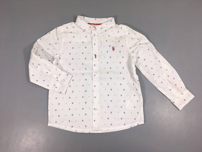 Chemise m.l blanche sapin Noël, moins cher chez Petit Kiwi