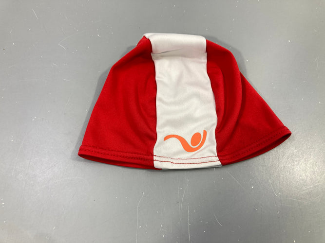 Bonnet de bain tissu rouge/blanc, moins cher chez Petit Kiwi