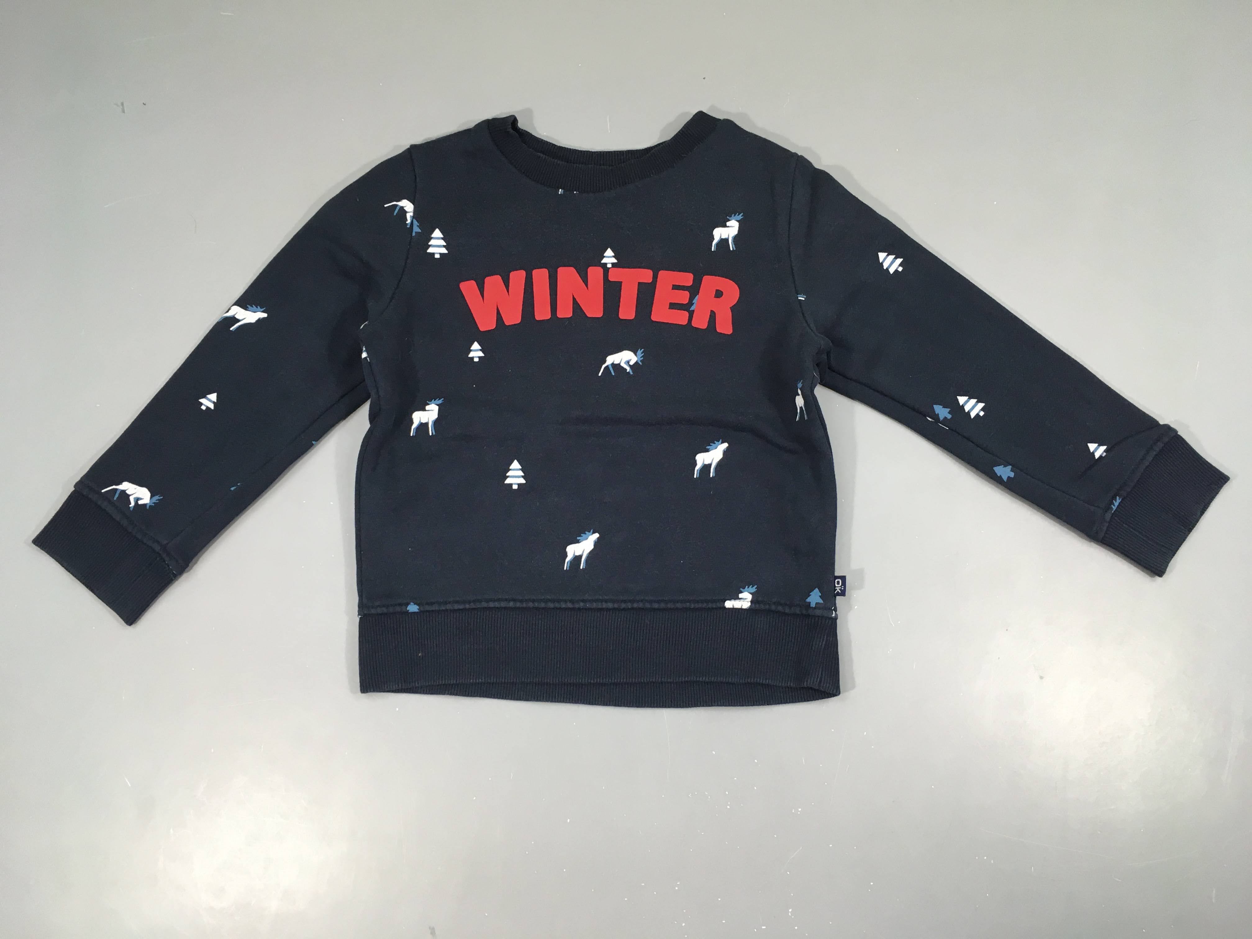 Sweat bleu marine Winter Noël