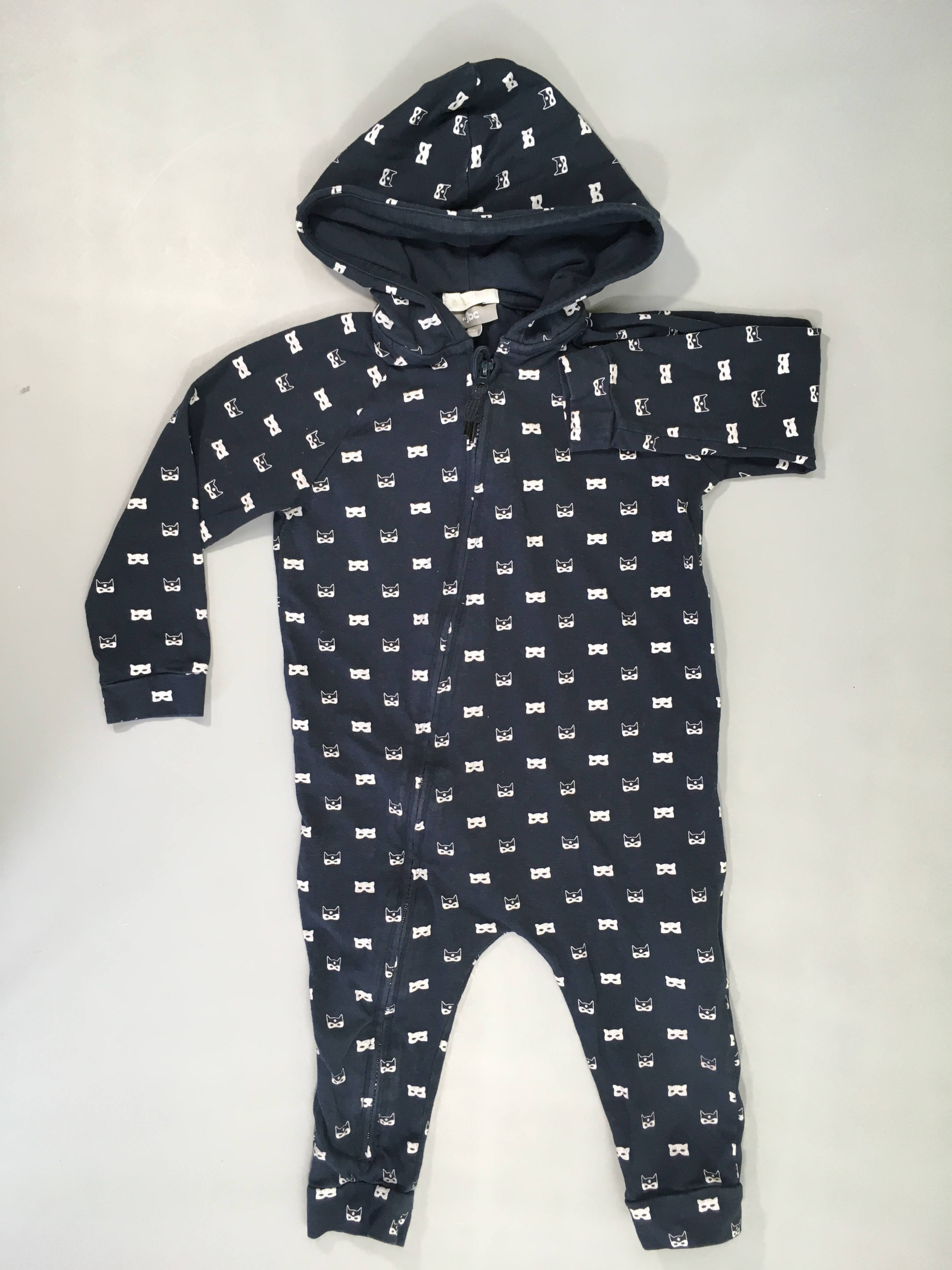 Combinaison à capuche jersey bleu marine masques