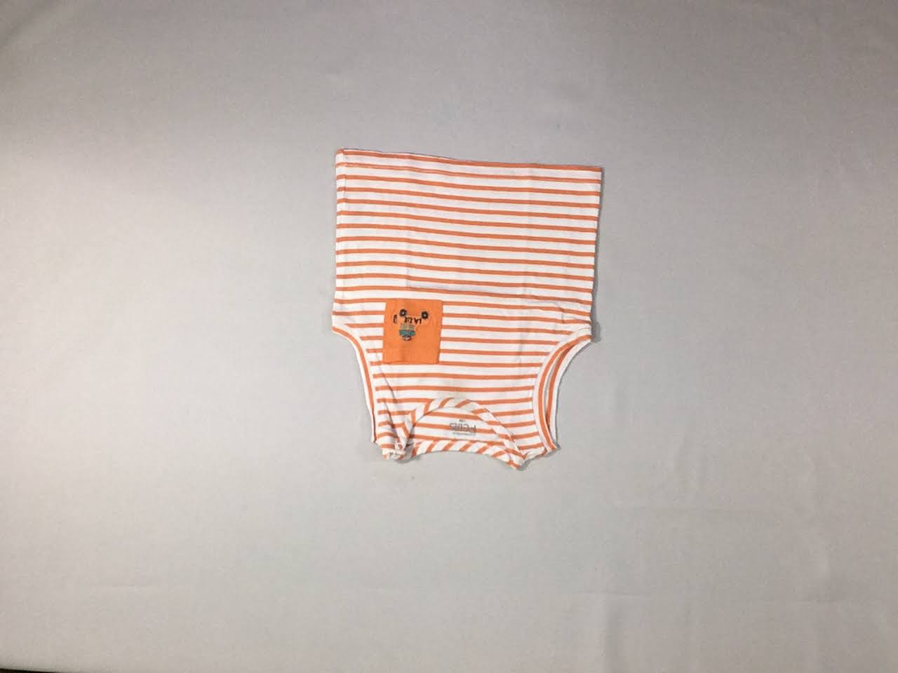 Débardeur blanc rayé orange poche voiture