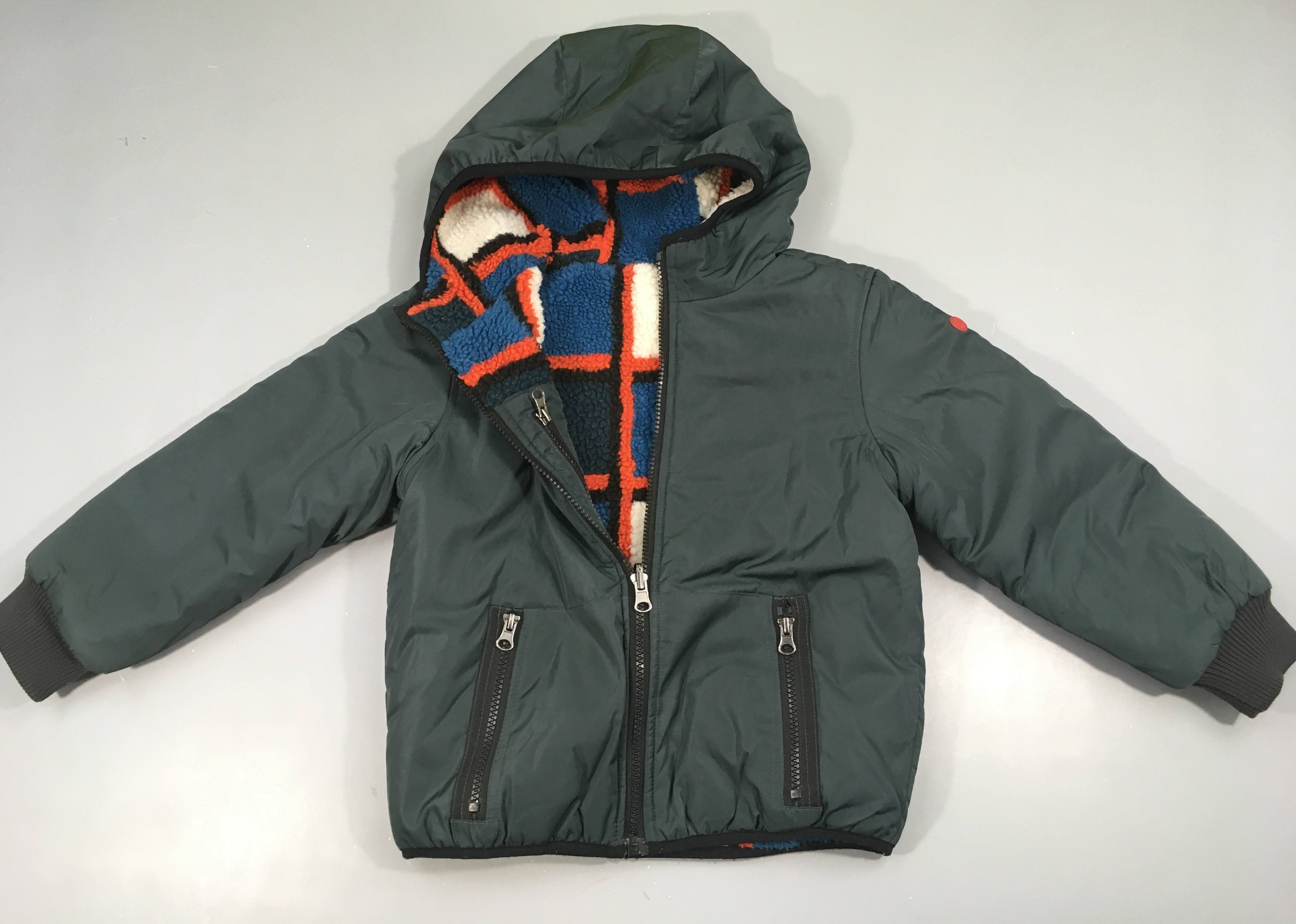 Veste réversible gris foncé/sherpa, état neuf, by JBC