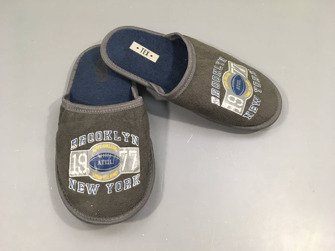 Pantoufles grises Brooklyn, moins cher chez Petit Kiwi
