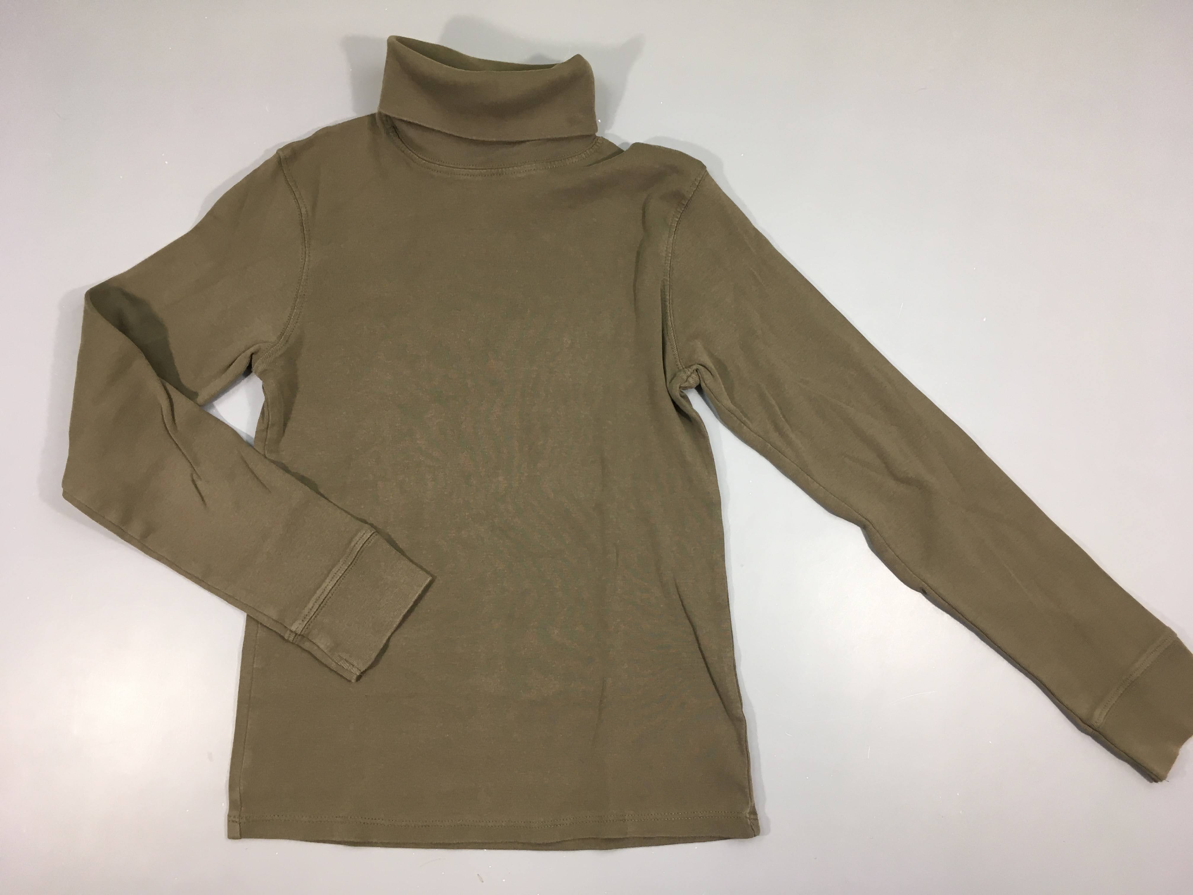 T-shirt m.l col roulé brun