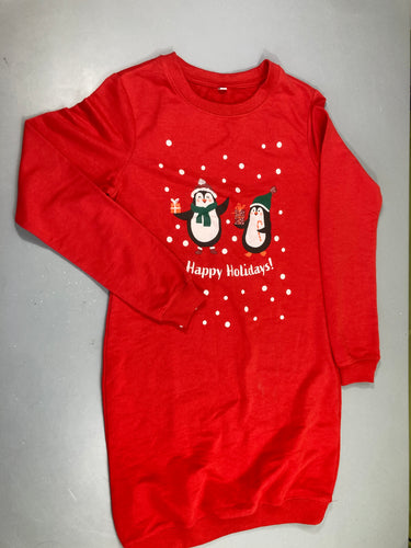 Robe m.l de Noël molleton rouge, moins cher chez Petit Kiwi