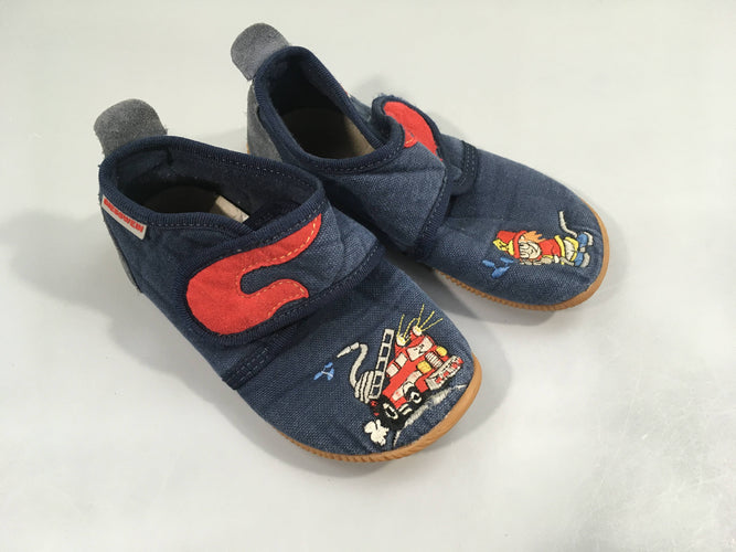 Pantoufles chaussons bleu pompiers Giesswen Heiden, 26 - ont servi,  décolorées, moins cher chez Petit Kiwi