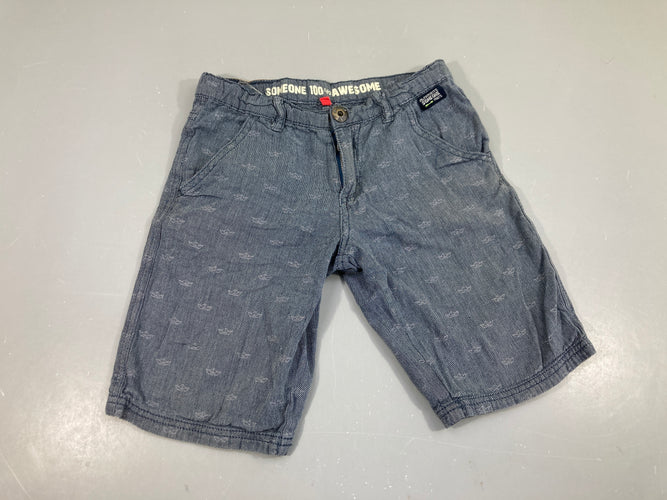 Bermuda coton bleu chiné, moins cher chez Petit Kiwi