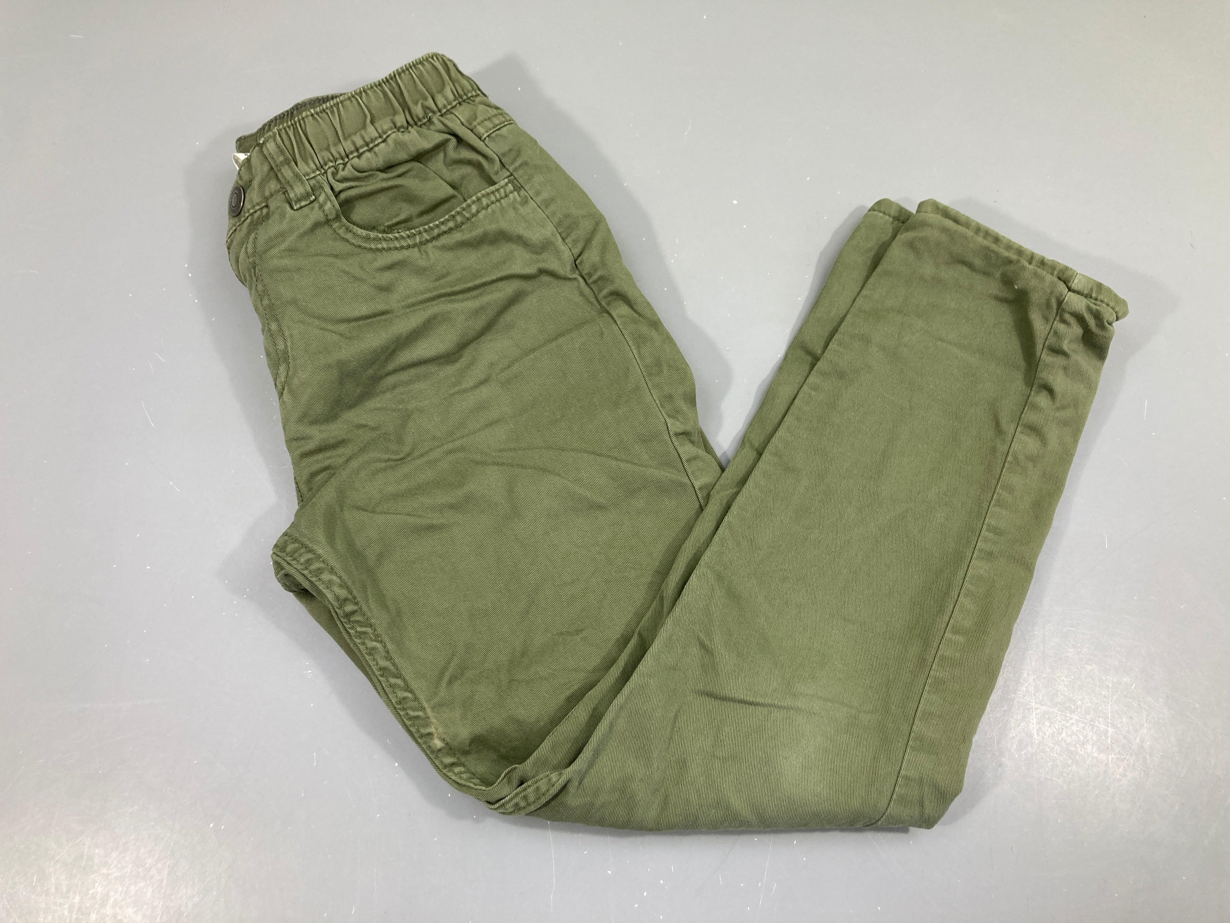 Pantalon coton vert doublé jersey