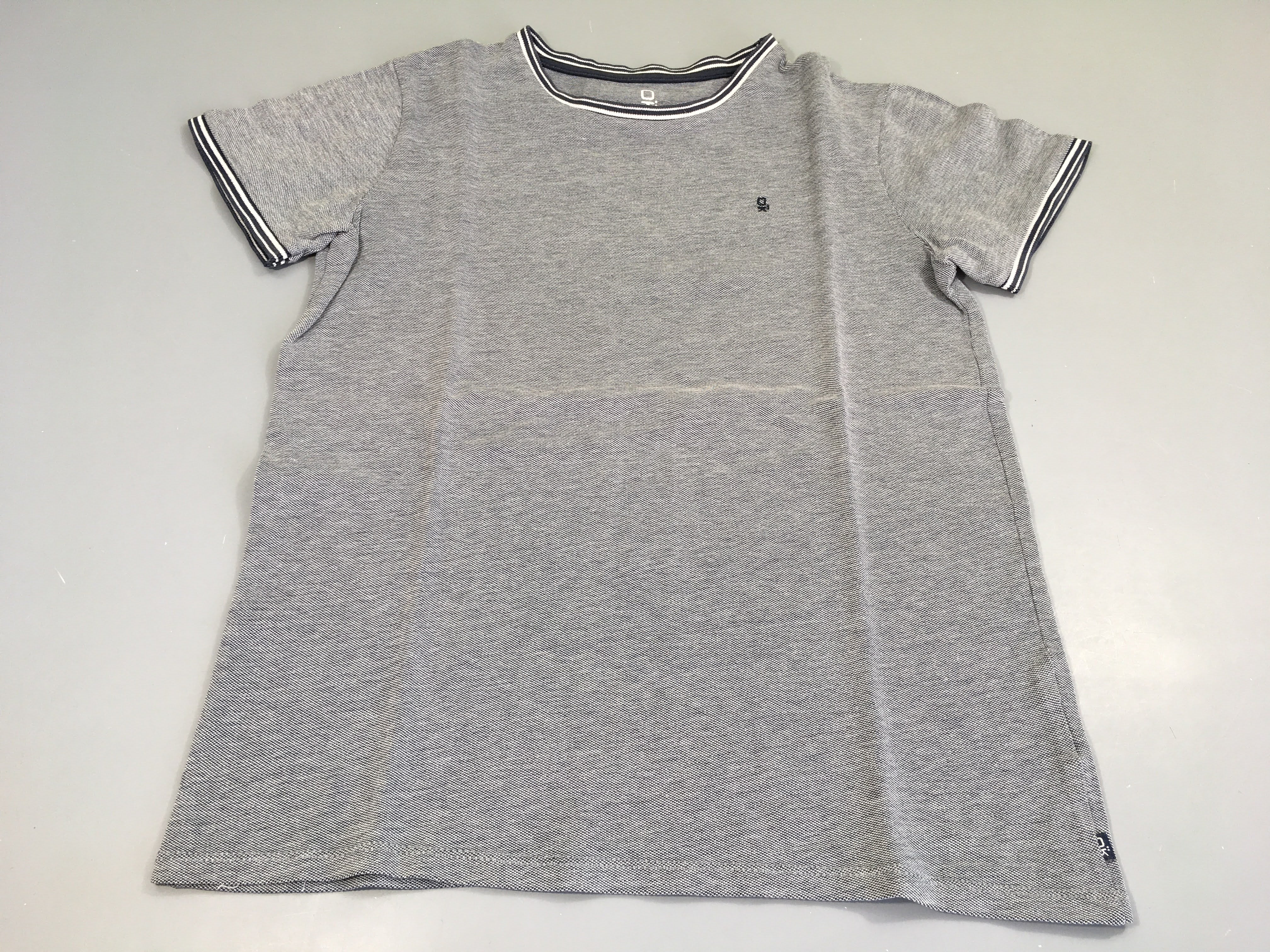 T-shirt m.c coton piqué bleu chiné