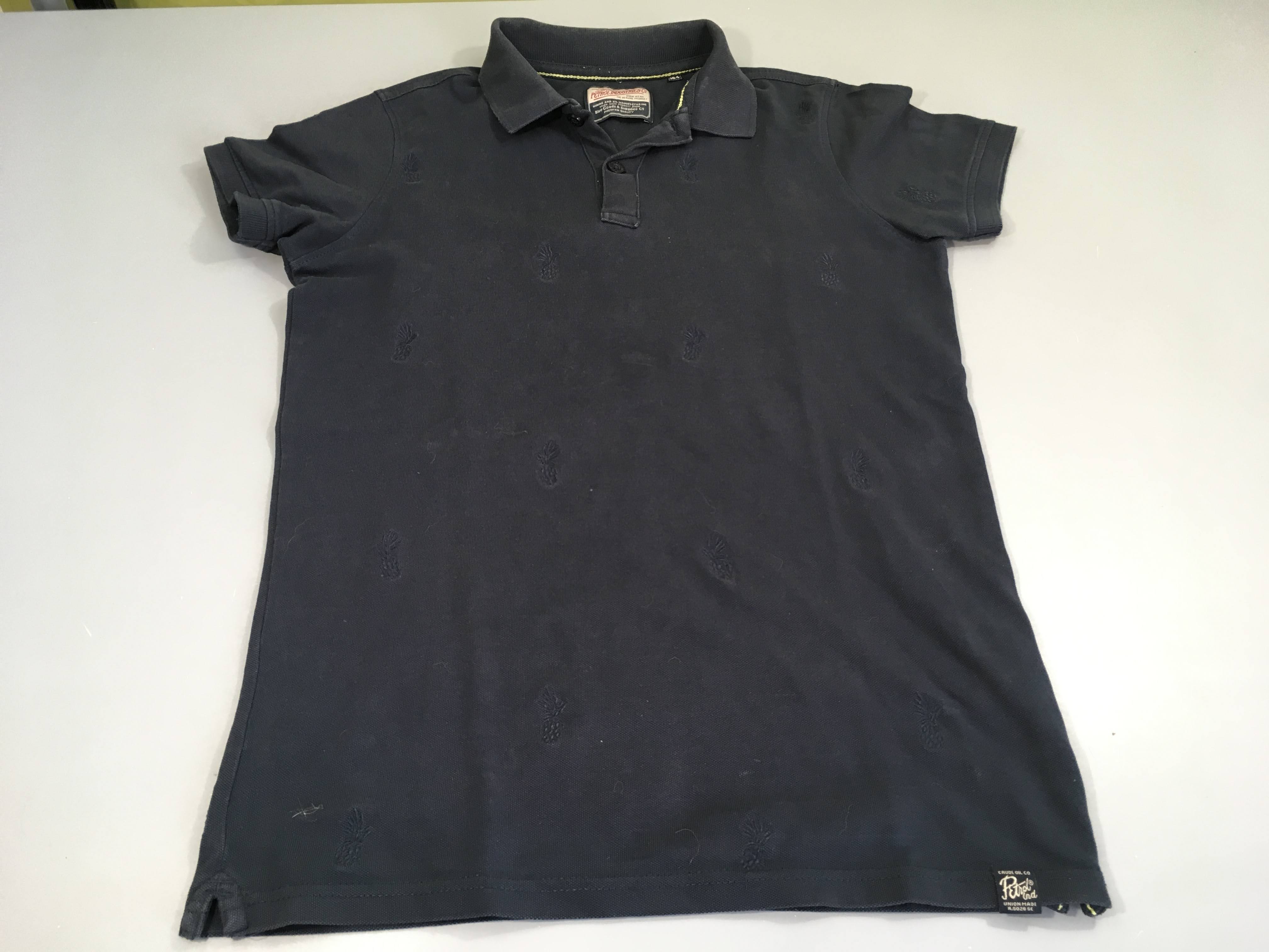 Polo m.c bleu marine ananas brodés