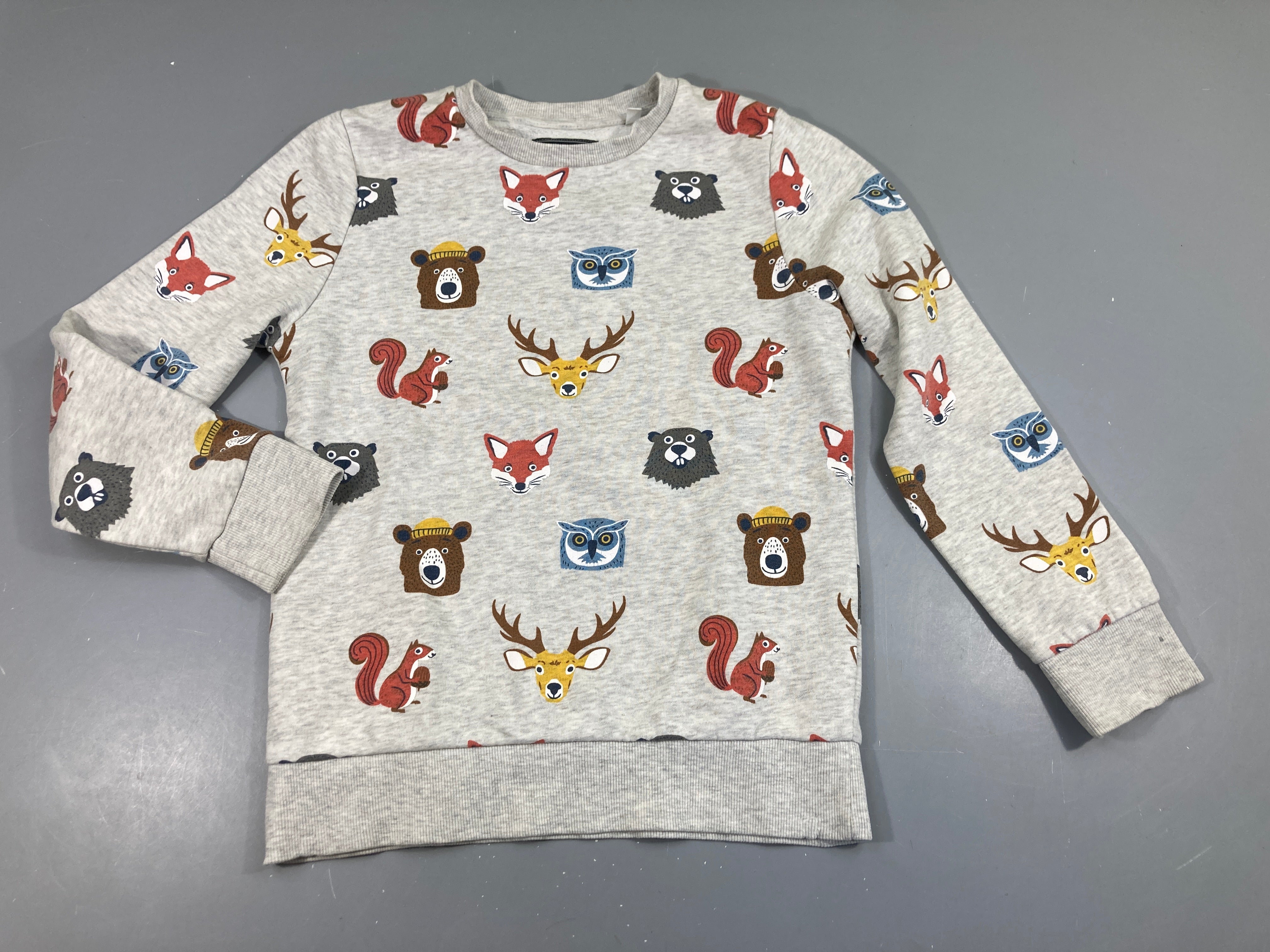 Sweat gris chiné animaux