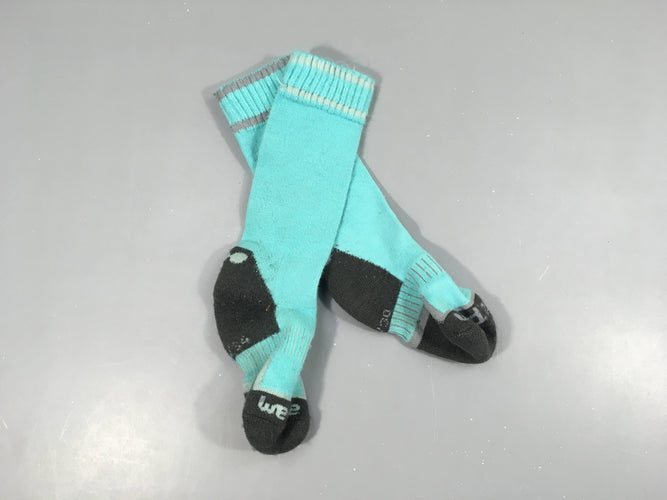 Chaussettes de ski (laine) turquoise-gris Wed'ze, moins cher chez Petit Kiwi