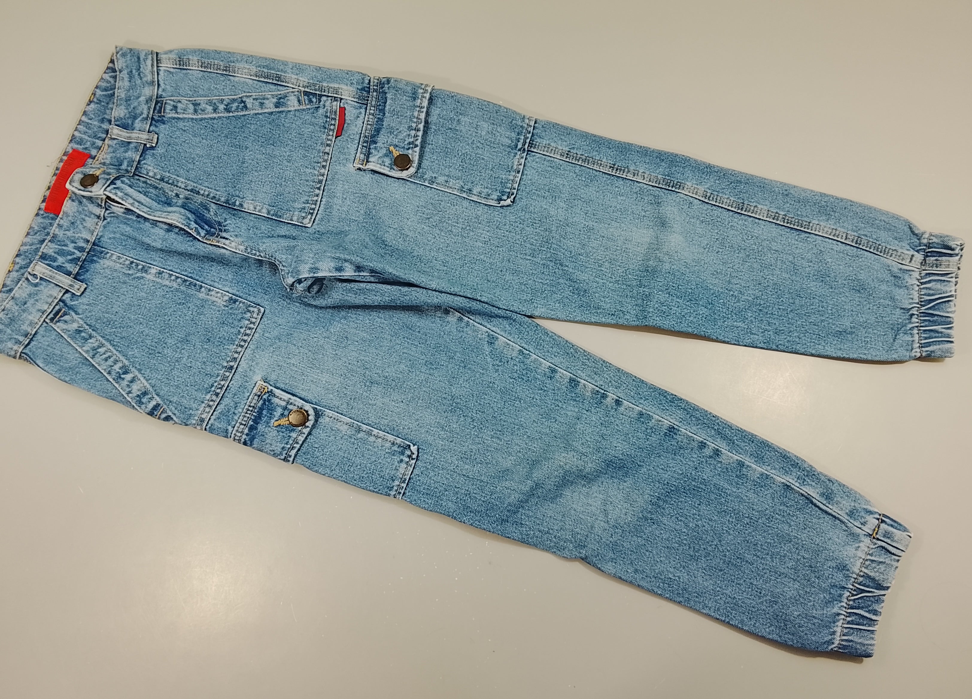 Pantalon cargo denim , cheville élastiques, Jennyfer (36)