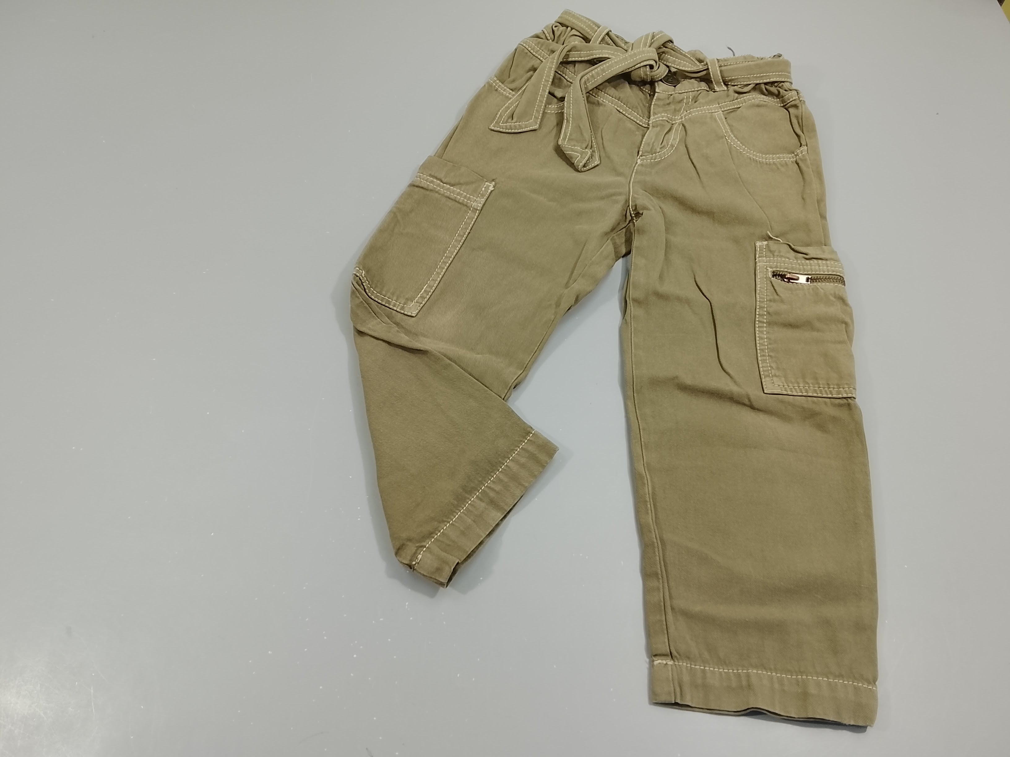 Pantalon  cargo kaki avec ceinture