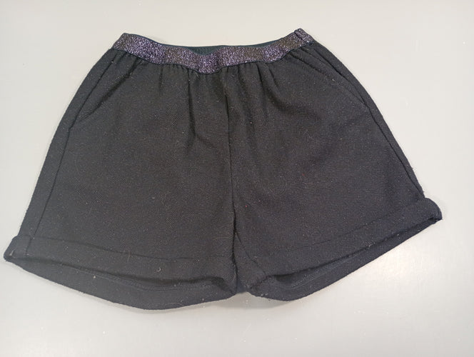 Short molleton à revers bleu marine à paillette, moins cher chez Petit Kiwi