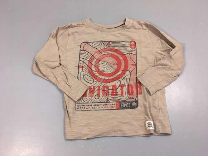 T-shirt m.l brun flammé navigator, moins cher chez Petit Kiwi
