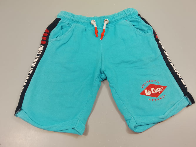 Bermuda jogging  à revers bleu turquoise bande latéralles bleu marine  "Lee Cooper", moins cher chez Petit Kiwi