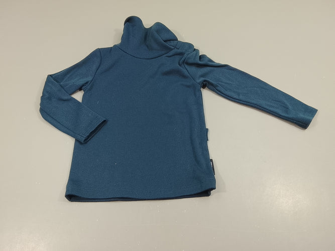T-shirt m.l  thermique a col roulé bleu "Wed'ze" pas de taille indiquée, estimée  2a, moins cher chez Petit Kiwi