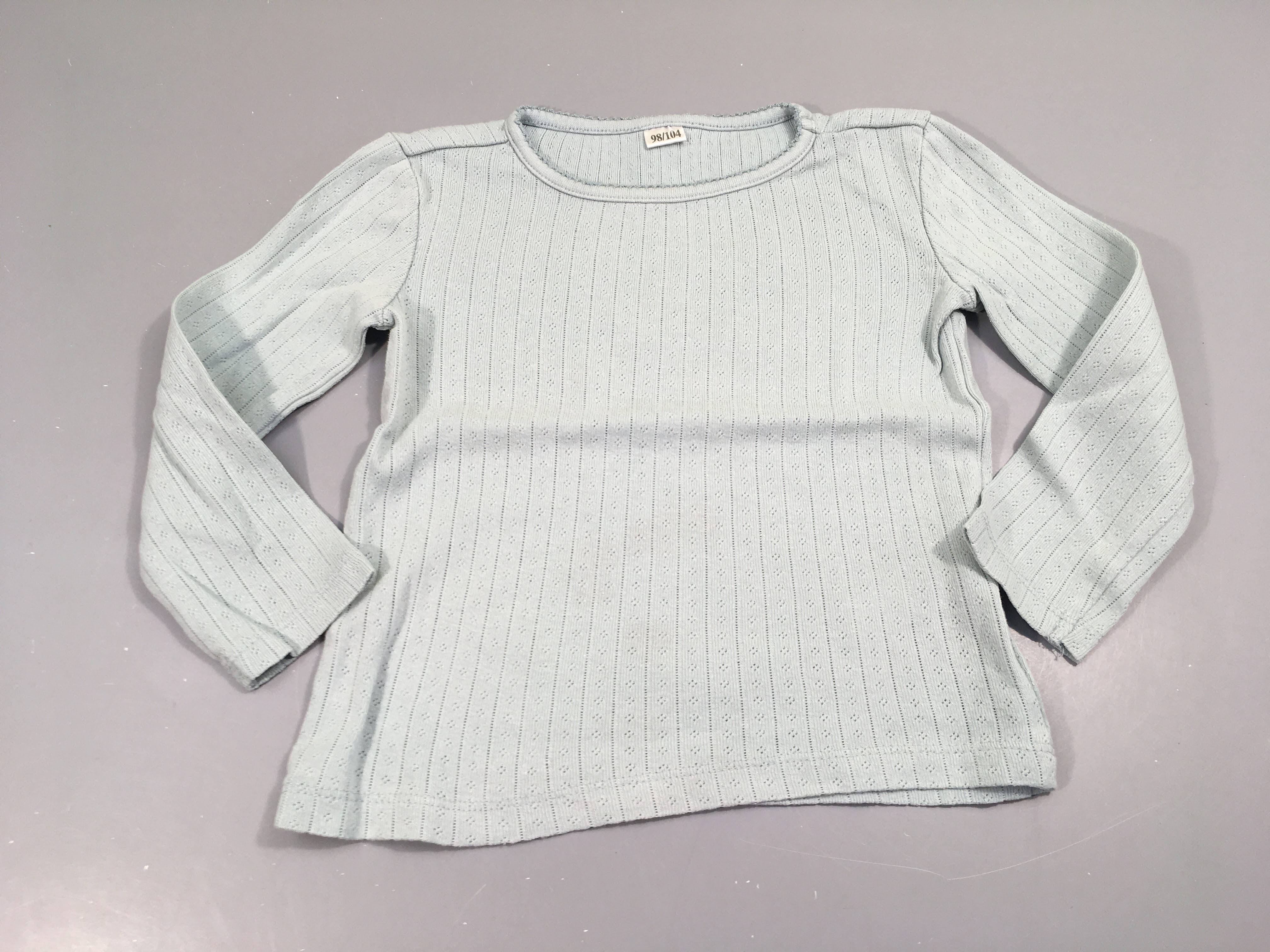 T-shirt m.l bleu clair ajouré