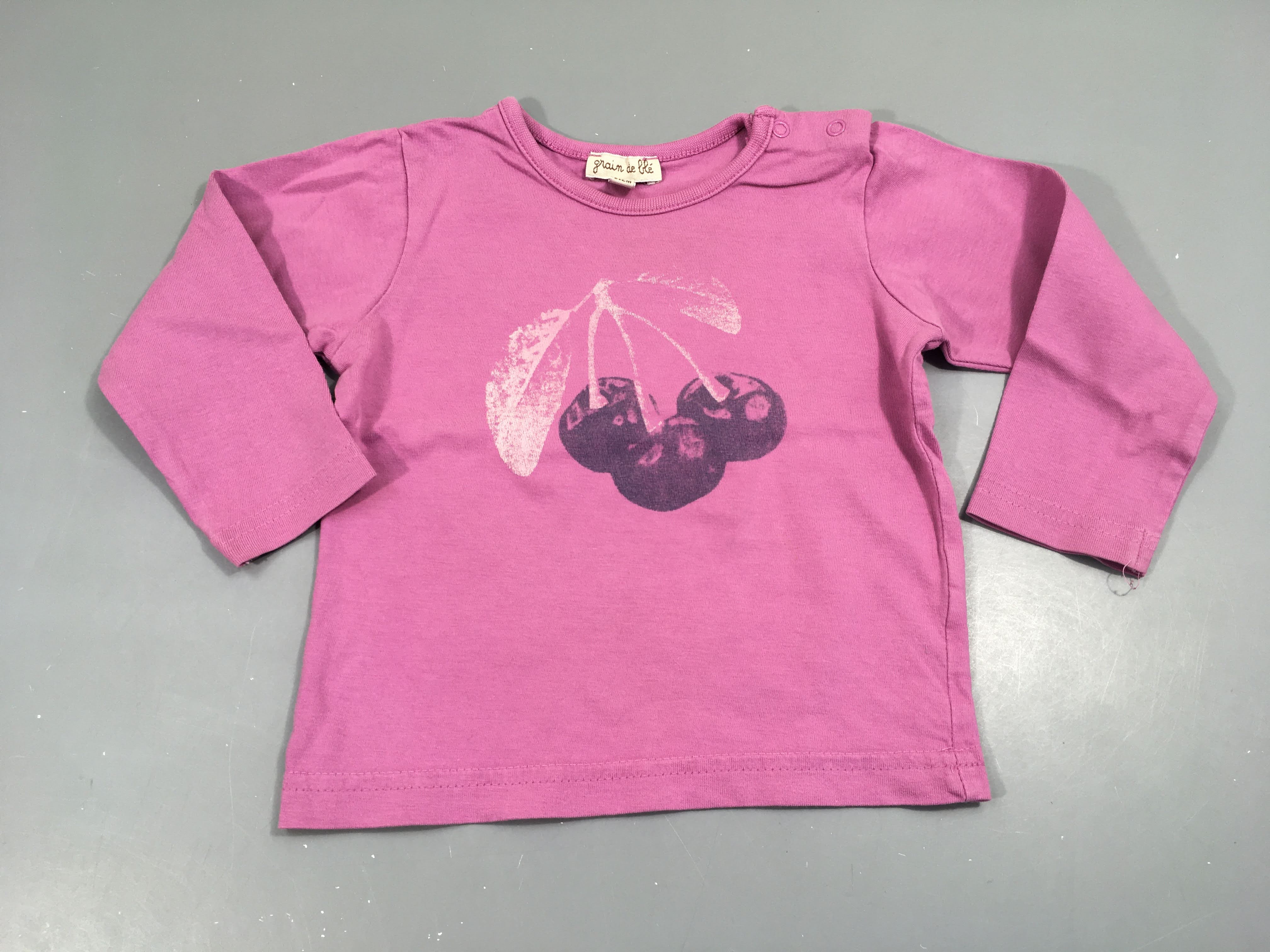 T-shirt m.l mauve, cerises