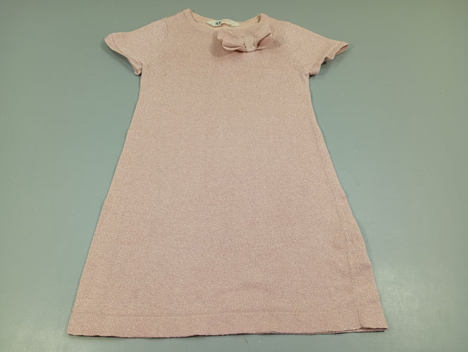 Robe m.c rose clair pailleté , petit noeud, moins cher chez Petit Kiwi
