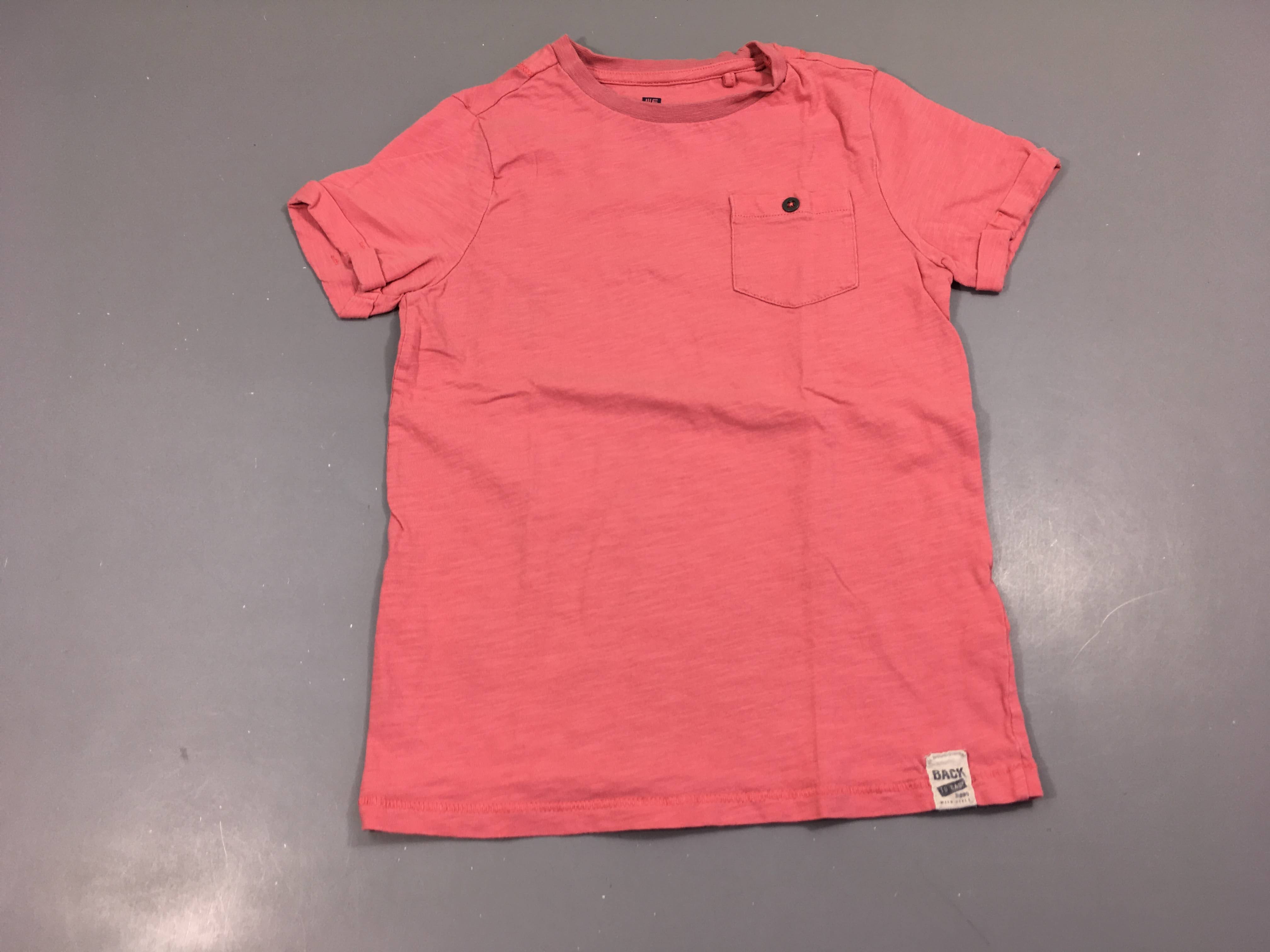 T-shirt m.c rose flammé poche