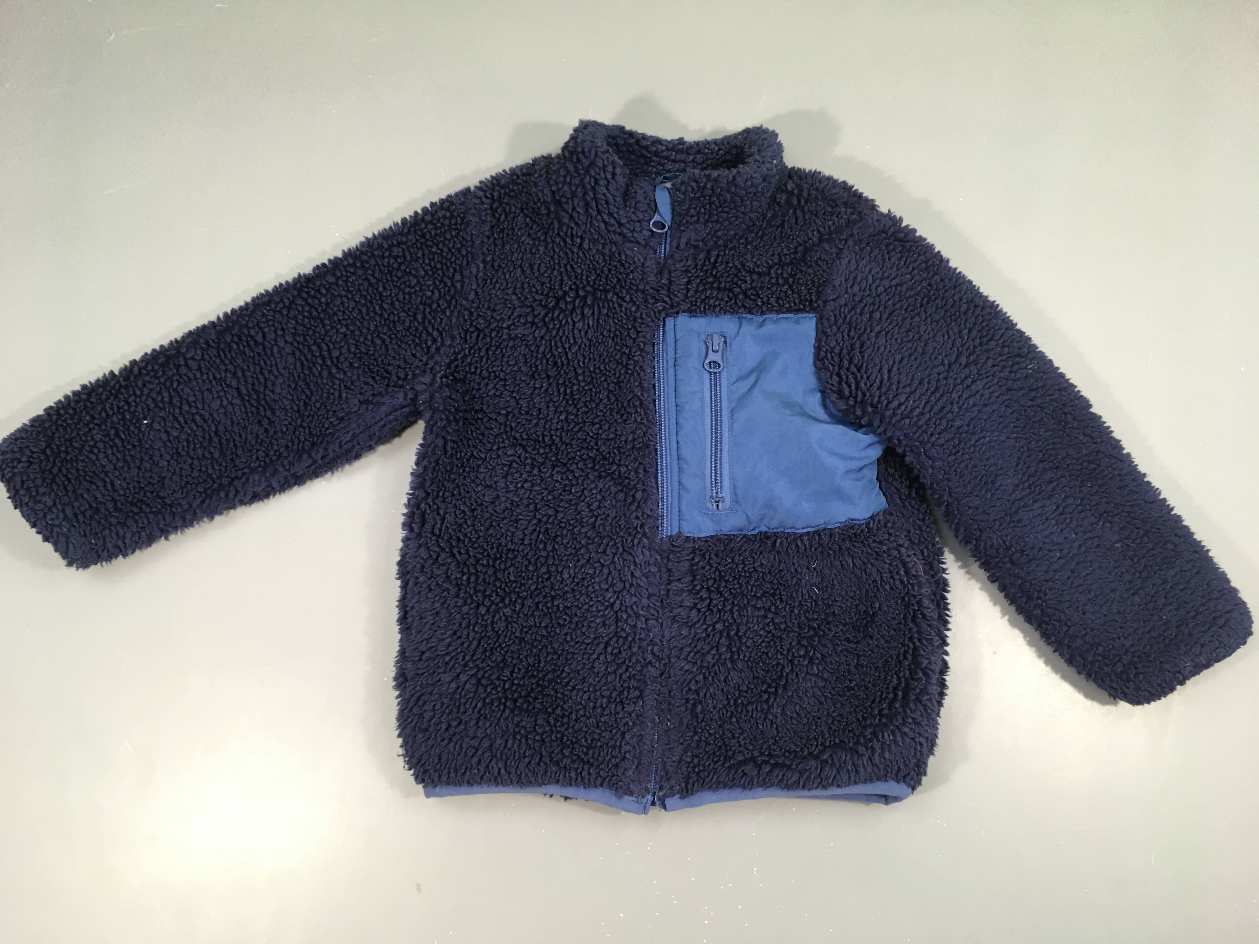 Polar zippé bleu poche