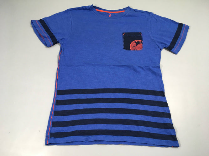 T-shirt m.c bleu,motif poche, moins cher chez Petit Kiwi