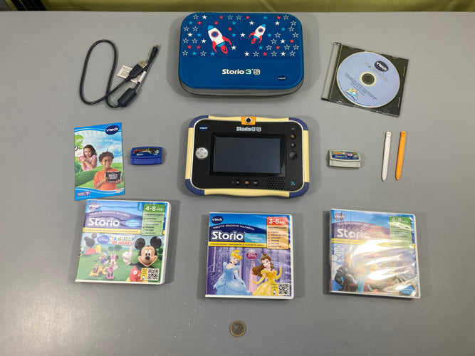 Storio 3S avec 4 jeux et chargeur, moins cher chez Petit Kiwi