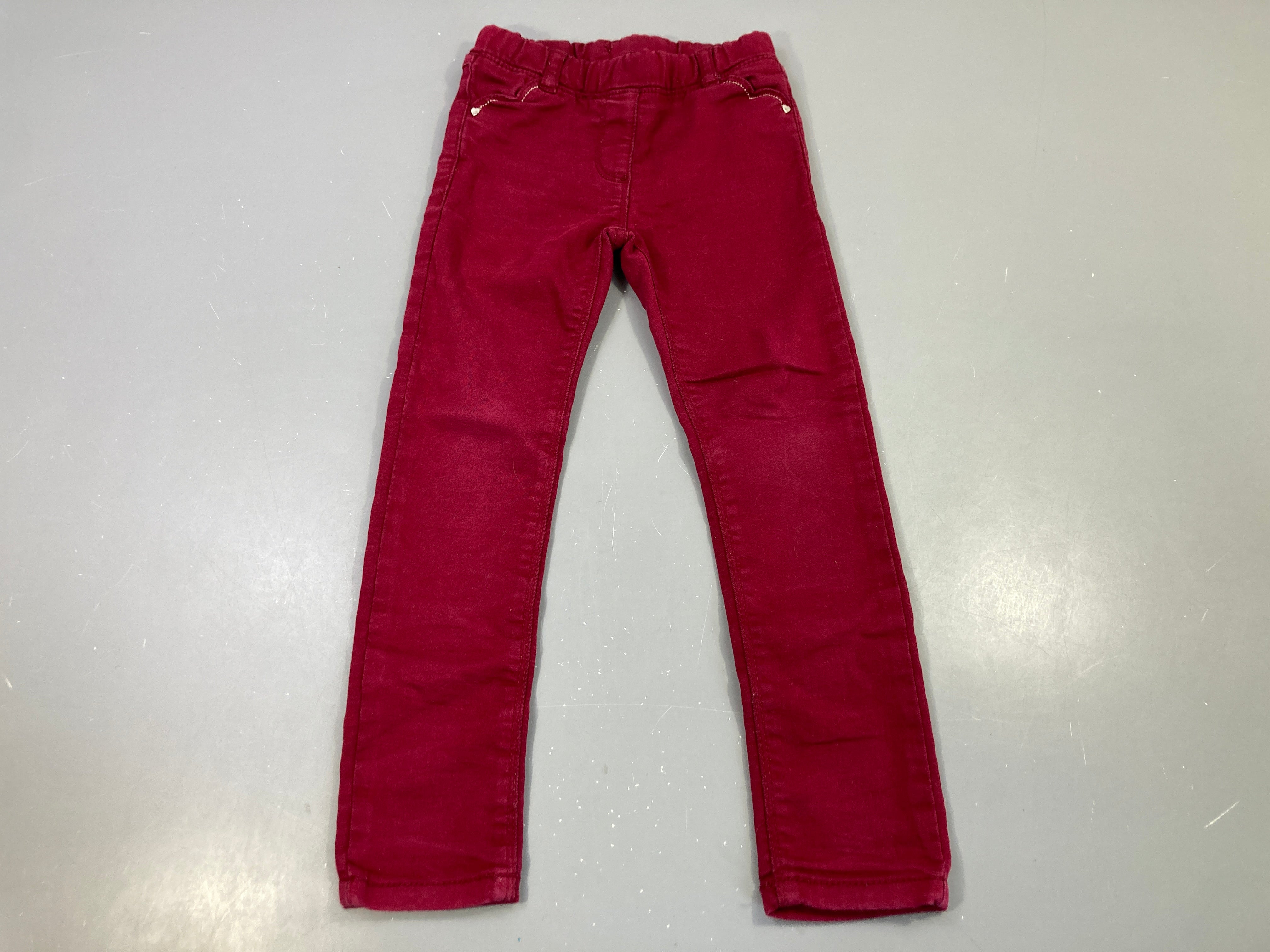 Jegging bordeaux, poches coeur