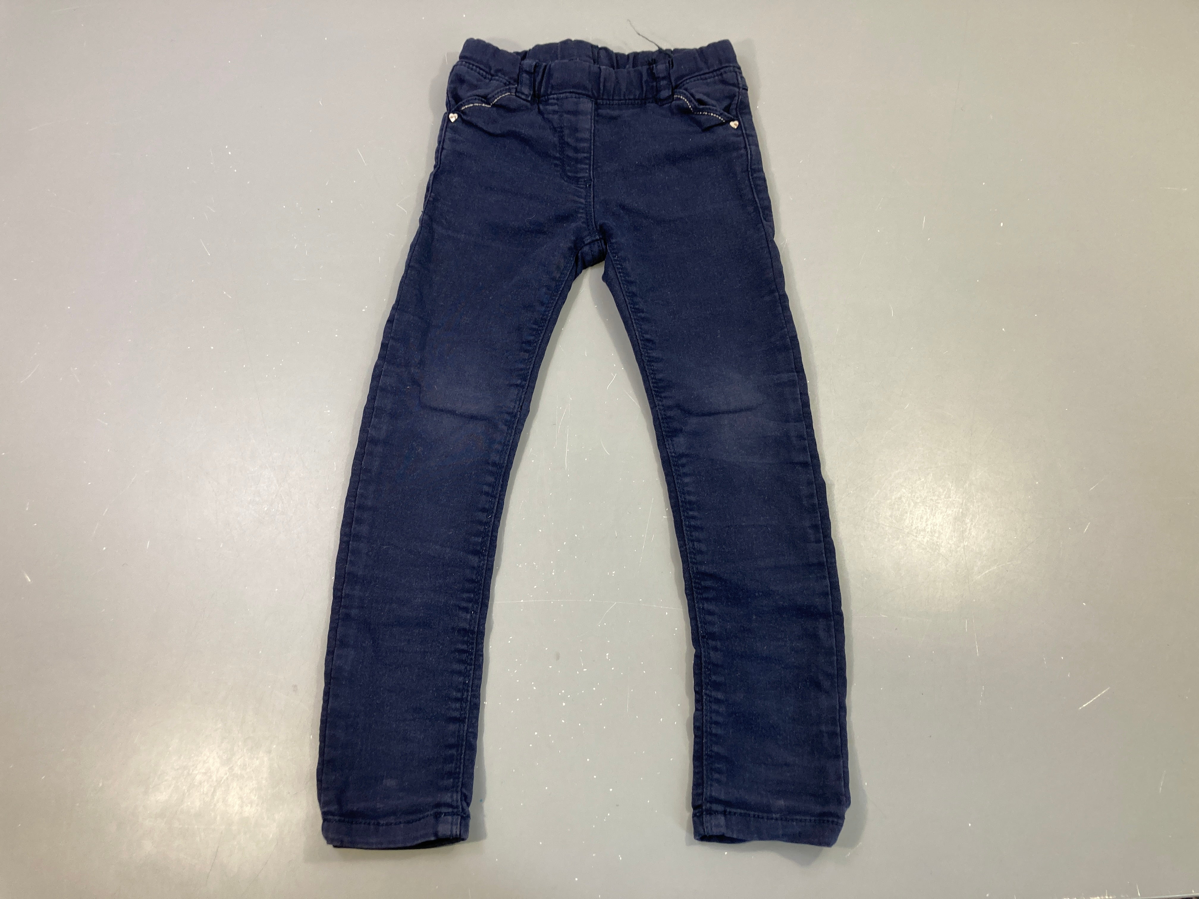 Jegging bleu marine, poches coeur