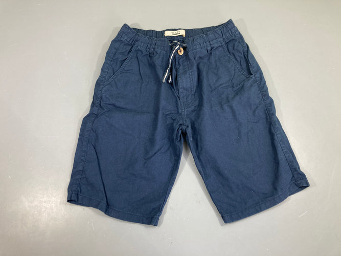 Bermuda bleu foncé 55% lin, Blend, moins cher chez Petit Kiwi
