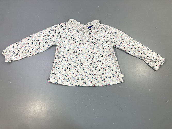 T-shirt m.l blanc, motif floral, moins cher chez Petit Kiwi