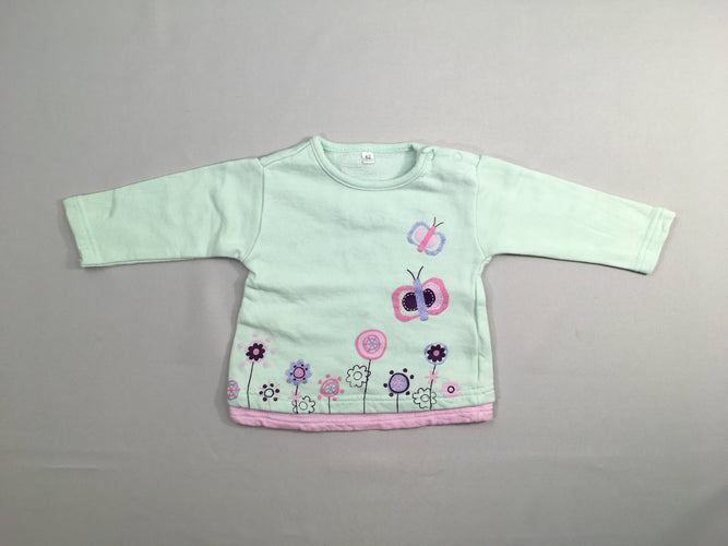 Sweat bleu clair papillons, moins cher chez Petit Kiwi