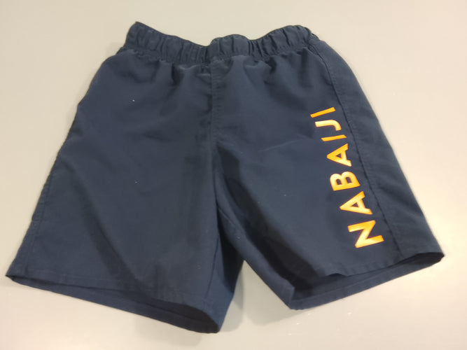 Maillot short bleu marine inscription  Nabaiji orange, moins cher chez Petit Kiwi