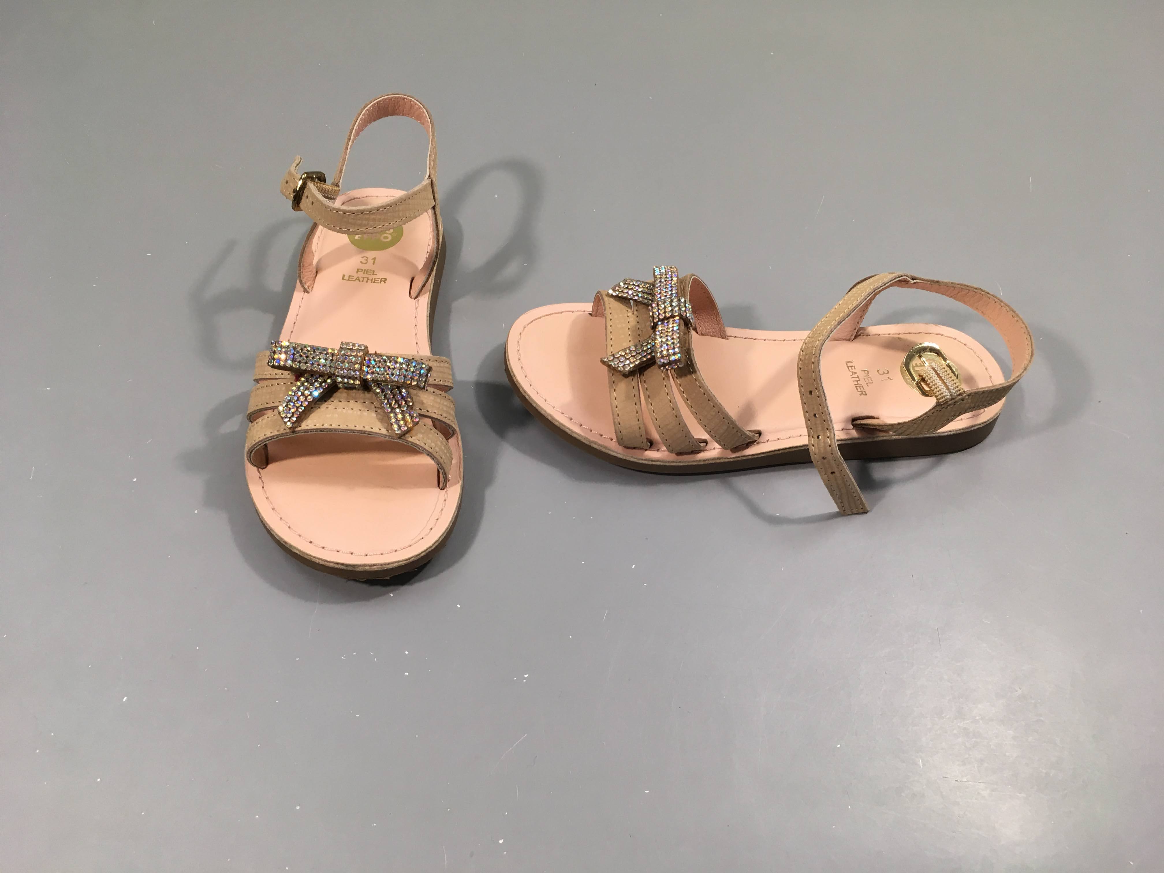 Sandales plates rose noeud strass Gioseppo 31